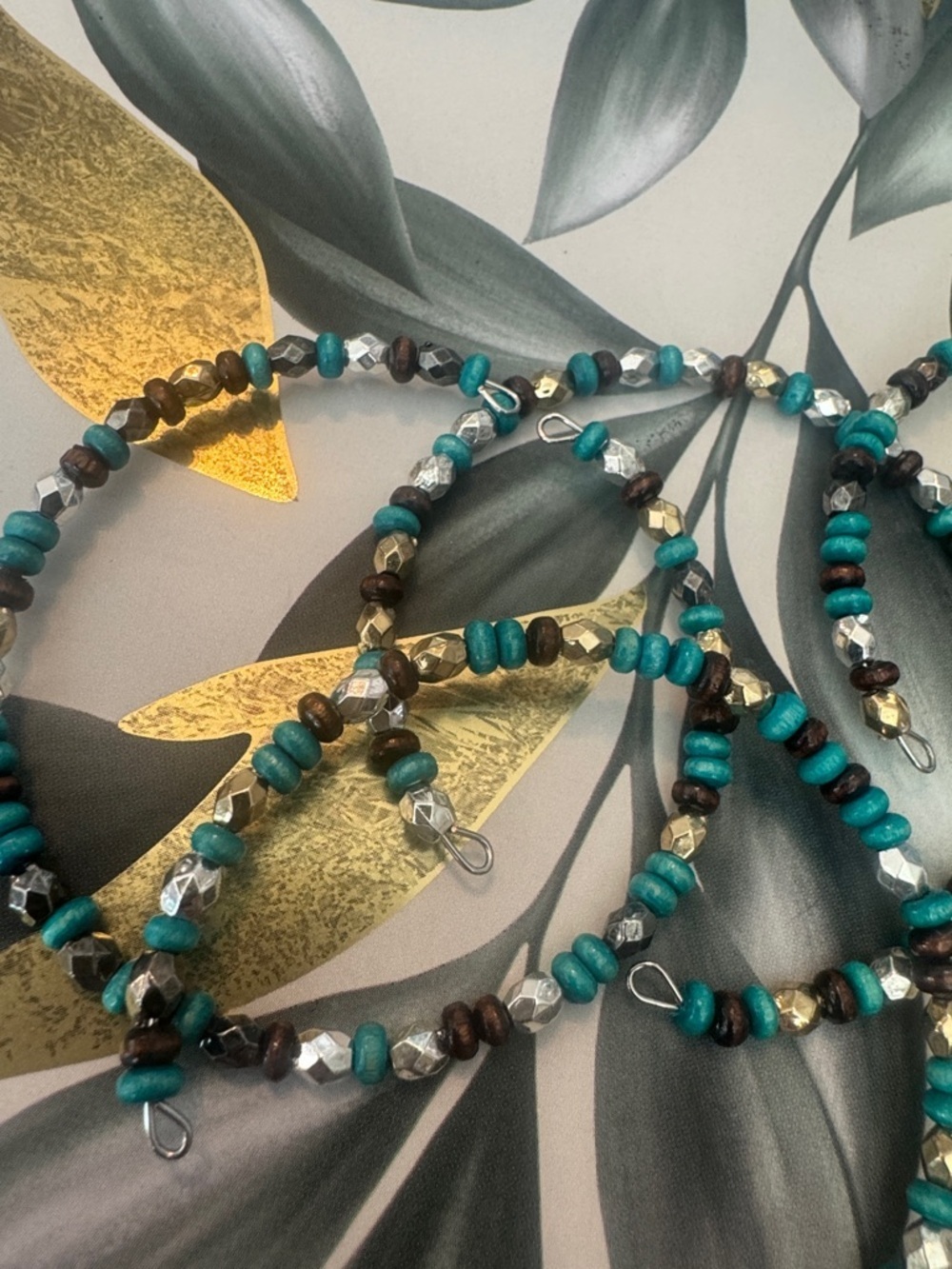 Turquoise Beaded Hoop bracelet set- Unbranded - Picture 3 of 3